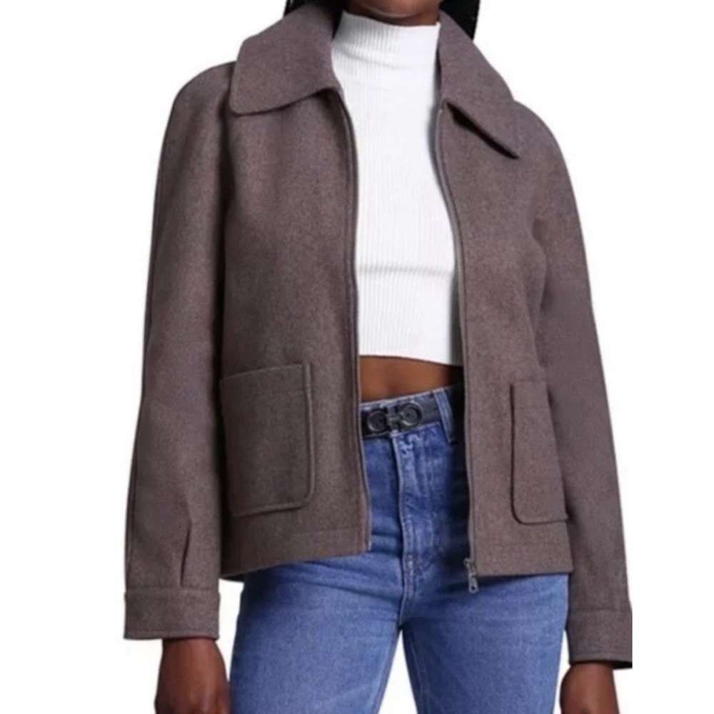 Bagatelle Women's Cropped Jacket XL Brown Full Zip Lightweight Blazer Style